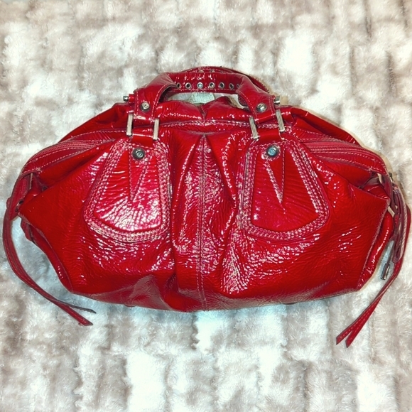 Francesco Biasia Red Patent Leather Satchel - Picture 2 of 9